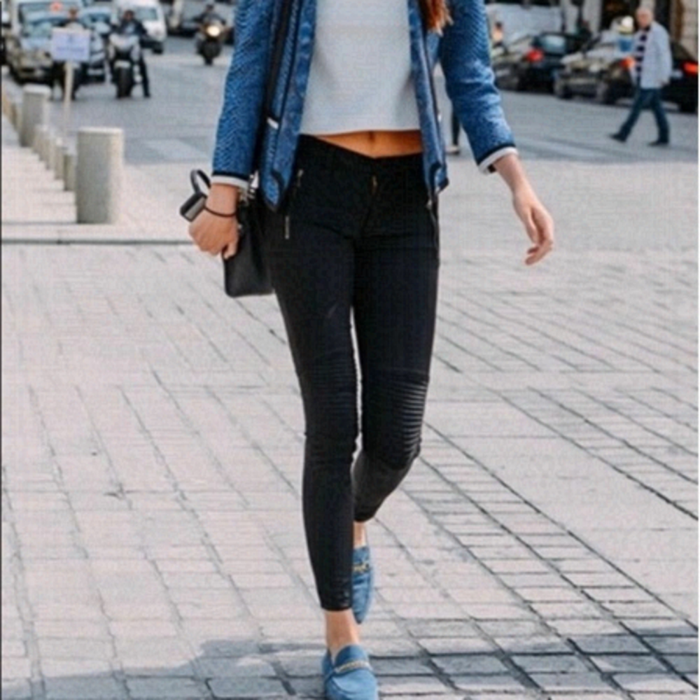 MADEWELL-COATED Skinny Moto Ribbed Knee Jeans